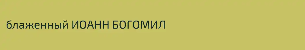 блаженный ИОАНН БОГОМИЛ 